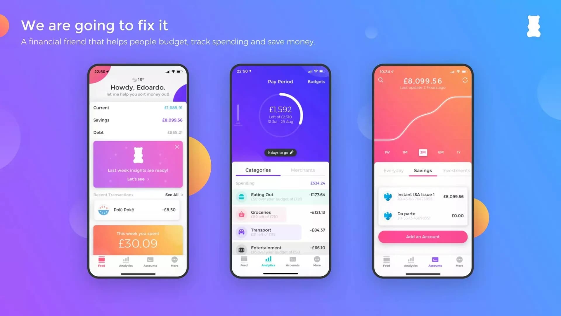 A financial friend that budgets, tracks and saves slide