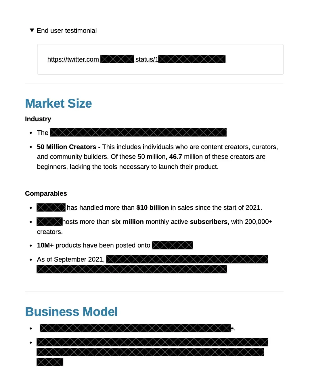 Market size: 50 million creators slide
